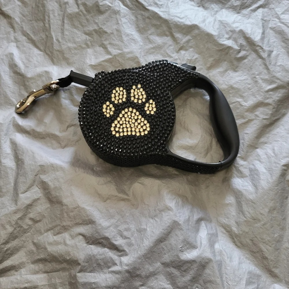 Black and Gold Rhinestone Dog Leash